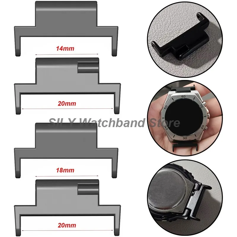 2pcs Watch Plastic Adapter for Huami Watch 3 Verge Universal Connectors Universal Quick Release Spring Bars Connector 18/14-20mm