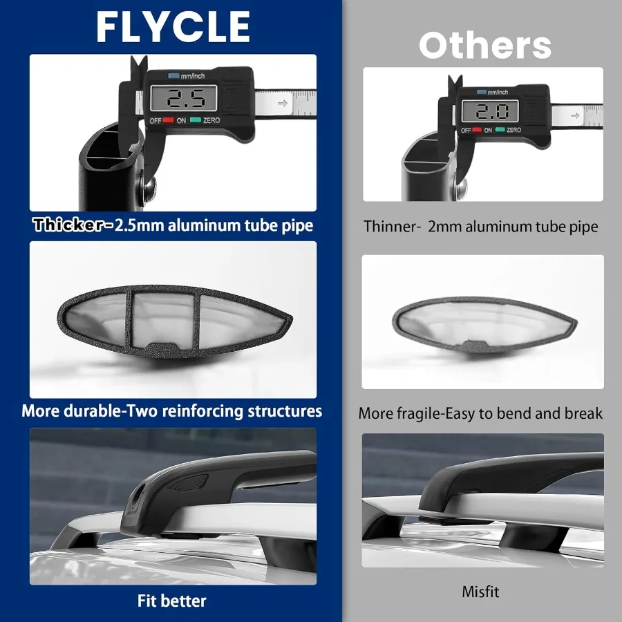 220 رطل حامل سقفي قضبان متقاطعة لـ 20142025 فورستر ليس للبرية مع قفل الألومنيوم سيارة البضائع العارضة على السطح الأمتعة كاي #3