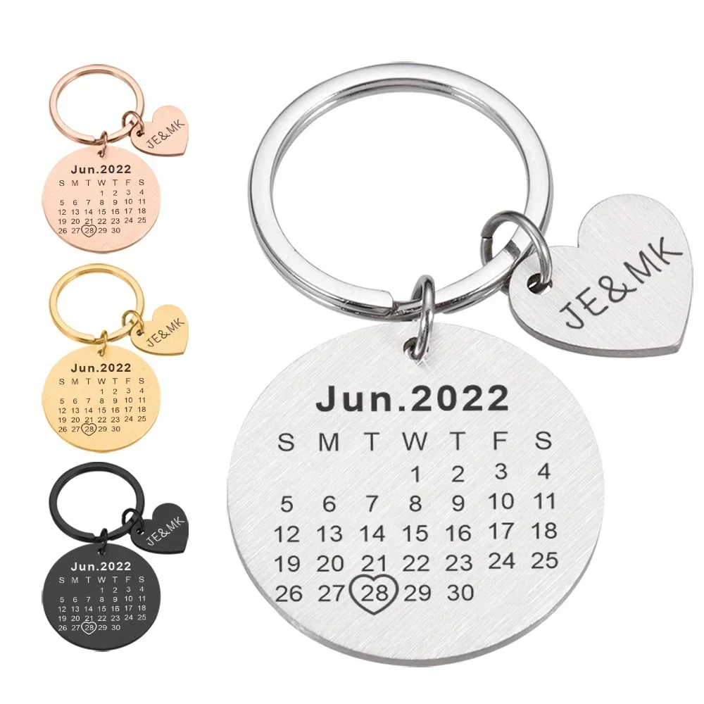 Personalized Keychain Customized Photo Name Stainless Steel Keychains For Couple Boyfriend Romantic Gift Key Accessories Keyring