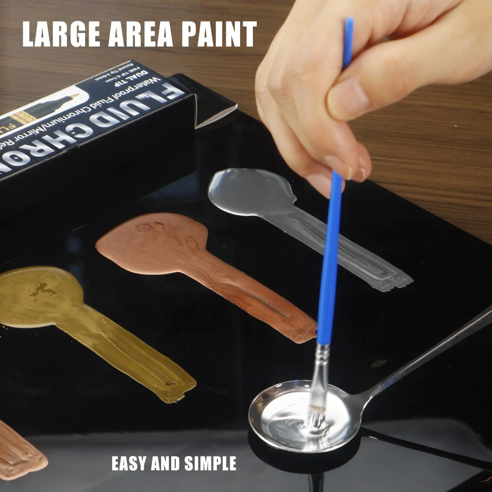 1 قطعة قلم طلاء دائم 0.7/6 مللي متر طرف مزدوج النحاس النحاس الفضة الذهب اللون مرآة الكروم مقاوم للماء تصفيف السيارة الحرف اليدوية