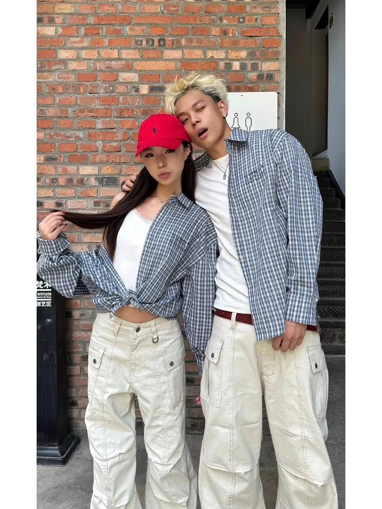 

Khaki American Folded Bell Bot Workwear Jeans Men Summer Thin Vibe Paratrooper Loose Wide Leg Straight Cut Jeans