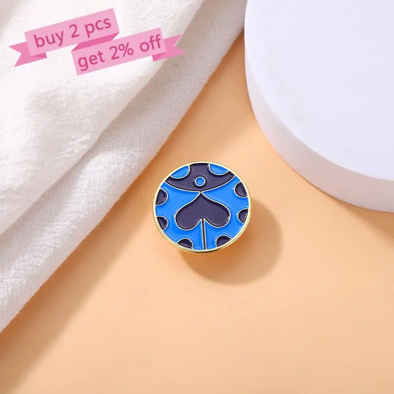 Blue Ladybug Enamel Pins Custom JOJO Anime Ladybird Inspiration Brooches Lapel Badge Cartoon Round Jewelry Gift for Kids Friends