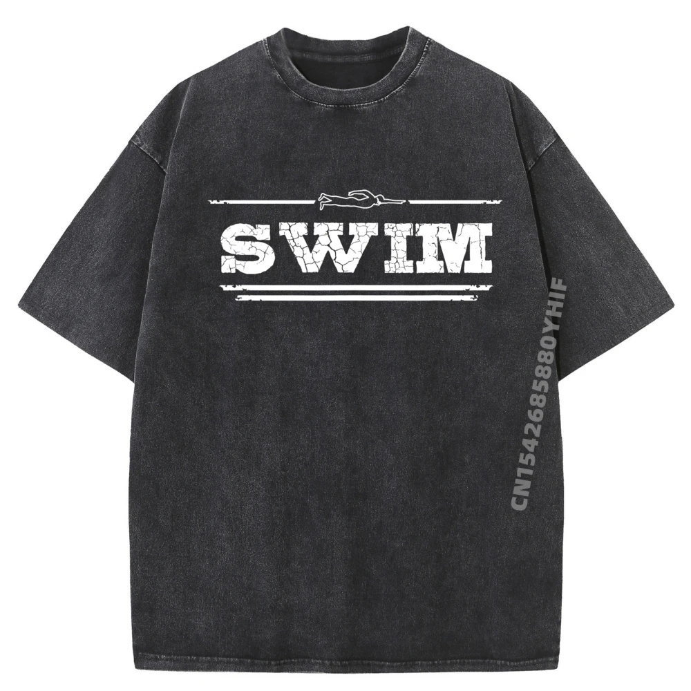 

Latest Washed Shirt Distressed Look Swimming For Swimmers Anime T Shirts Mens Clothing Print Camisetas De Hombre