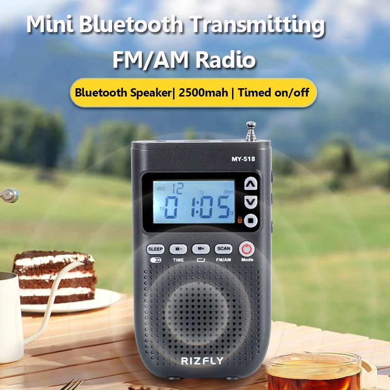 Mini Portable Blueooth Transmitting FM AM Radio Wireless Bluetooth Speaker Support TF Card Bluetooth Headset Play Timed ON/OFF