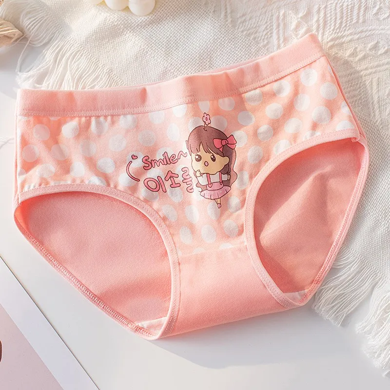 4 Stück weiche, antibakterielle Baumwoll-Slips für Kinder und Mädchen, Höschen mit Cartoon-Print, atmungsaktive Unterwäsche für Kinder von 3–16 Jahren – Detail 5