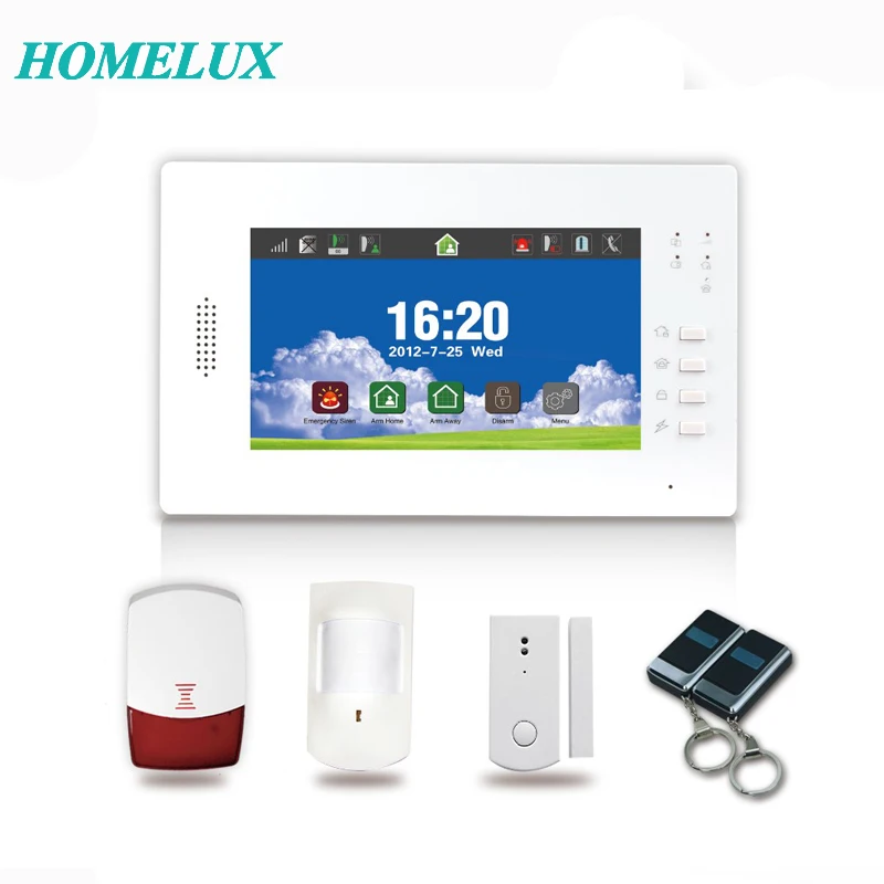 

Wireless Home Alarm Touch GSM Alarm With 7 Inch Color Screen