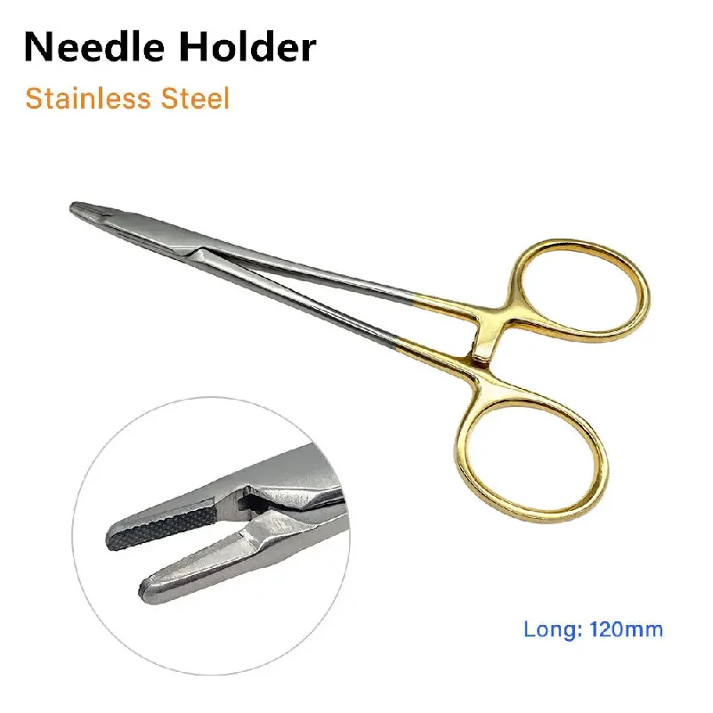 

Stainless Steel Gold Handle Straight Forceps Locking Clamps Hemostatic Forceps Arterial Forceps Medical Tools