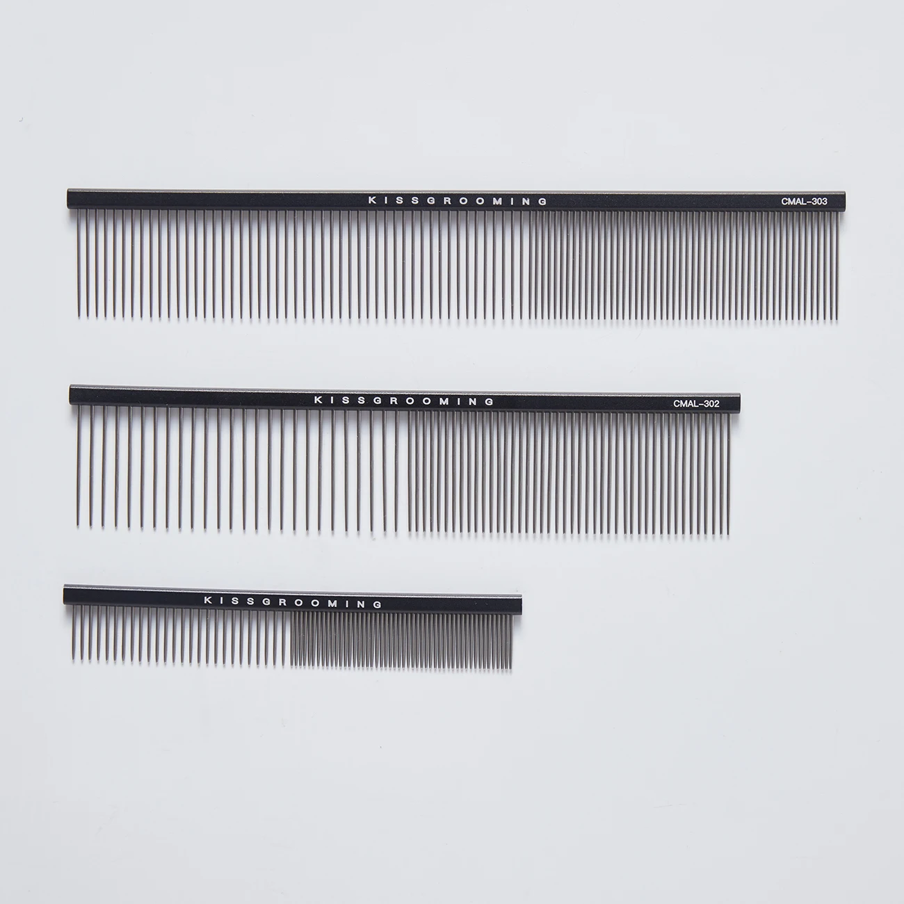 Light Weighted Pet Detangling Comb in Aluminium Alloy Handle Fine/Coarse Pet Comb