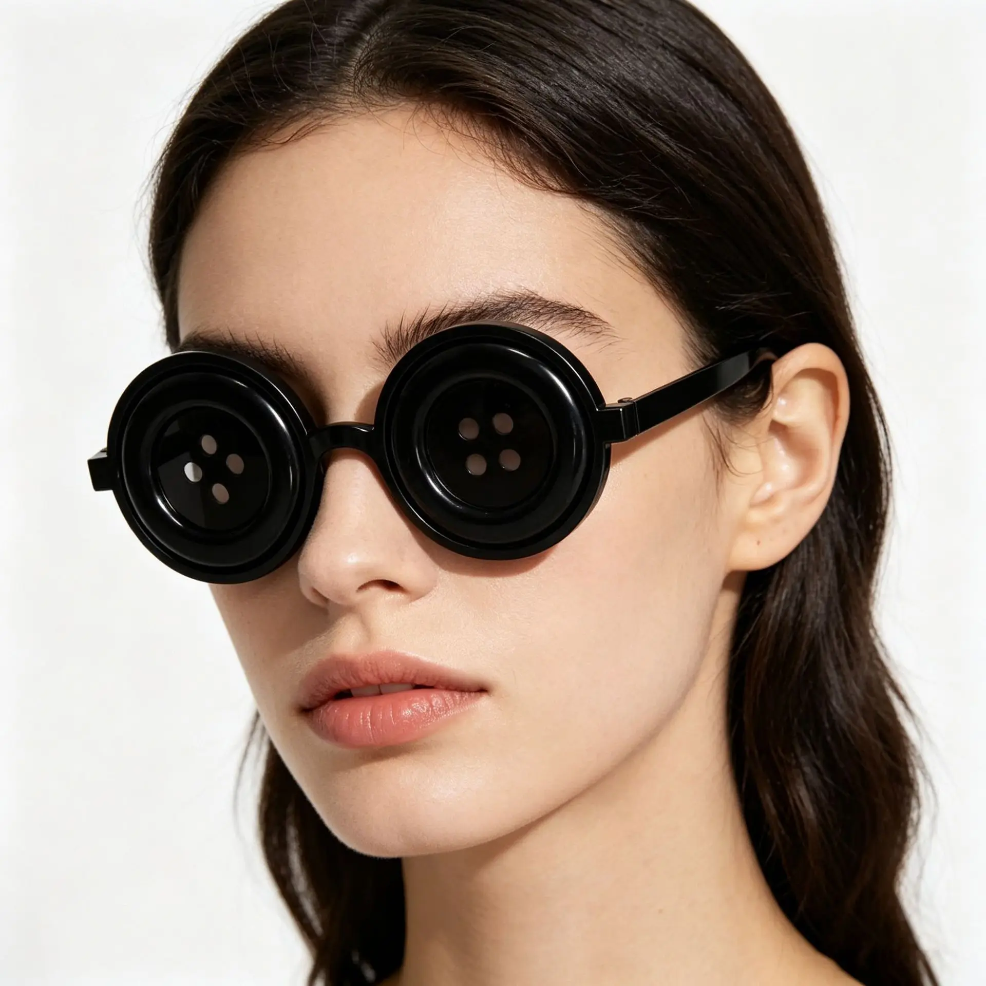 Vintage Button Eyes Glasses Anime Cosplay Black Button Glasses Halloween Party Costumes Accessories Fancy Dress Stuff CP Glasses