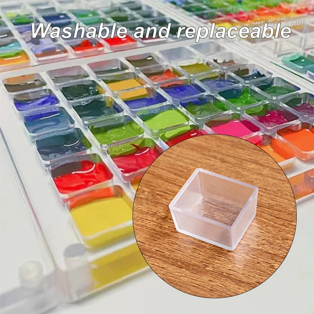 2 مللي مقالي ألوان مائية شفافة، 25/50 عبوة نصف مقالي فارغة علب ألوان مائية بلاستيكية لزيوت الألوان المائية لوحة أكريليك للسفر كاليفورنيا #6
