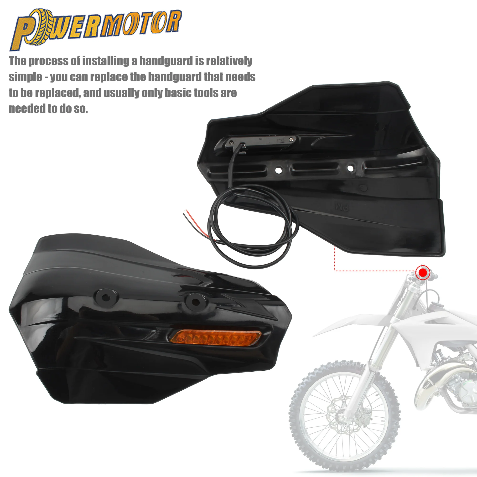 

For ZETA Motorcycle Hand Guard with Mini Lamp Accessories For Enduro Motocross Dirtbike Moped Handguard Replacement Parts