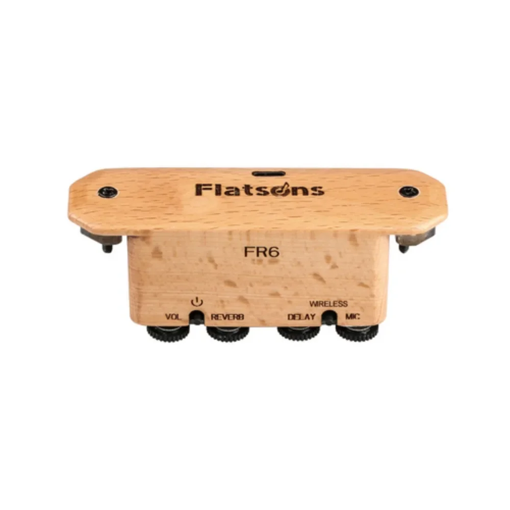 Flatsons BT Resonance Acoustic Guitar Pickup FR6Soundhole Clip-on Rechargeable Pickup  with Reverberation Delay Effect