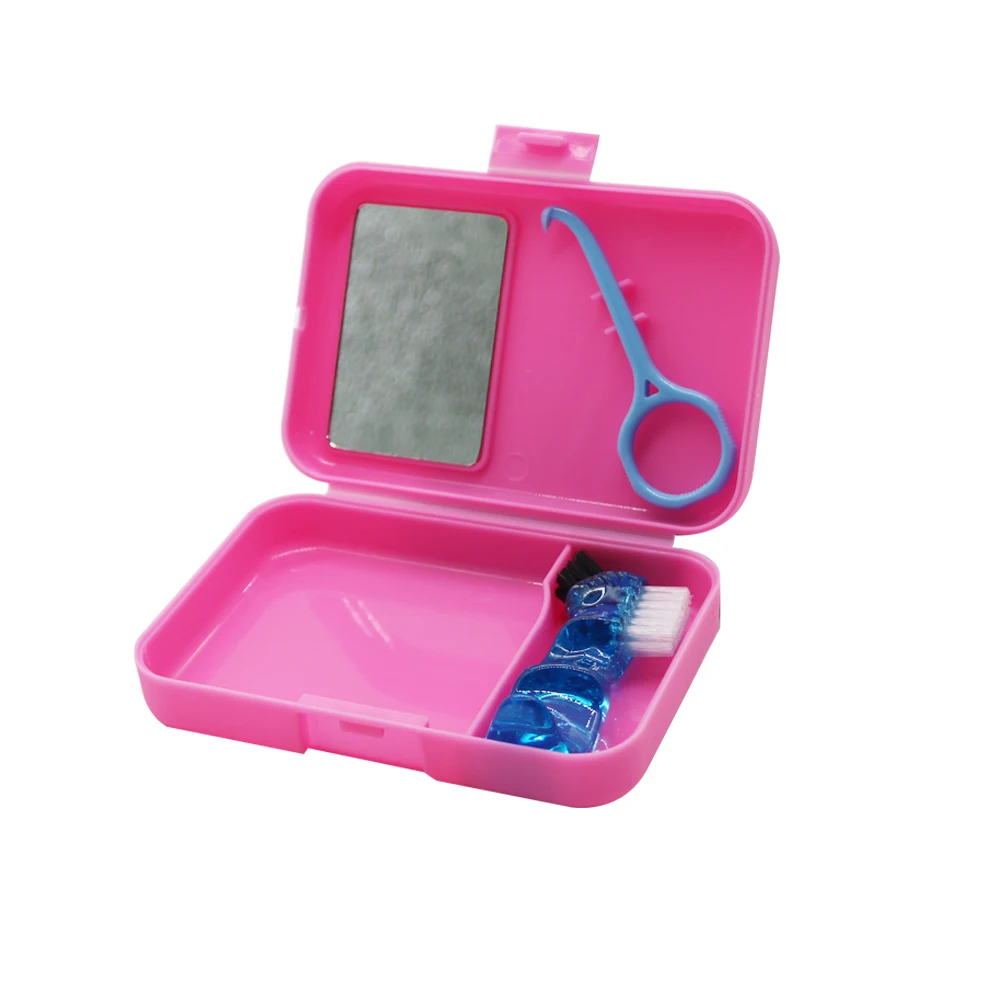 

Dental Cleaning Kit With Mirror Denture Brush & Brace Extractor Travel Oral Hygiene Kit