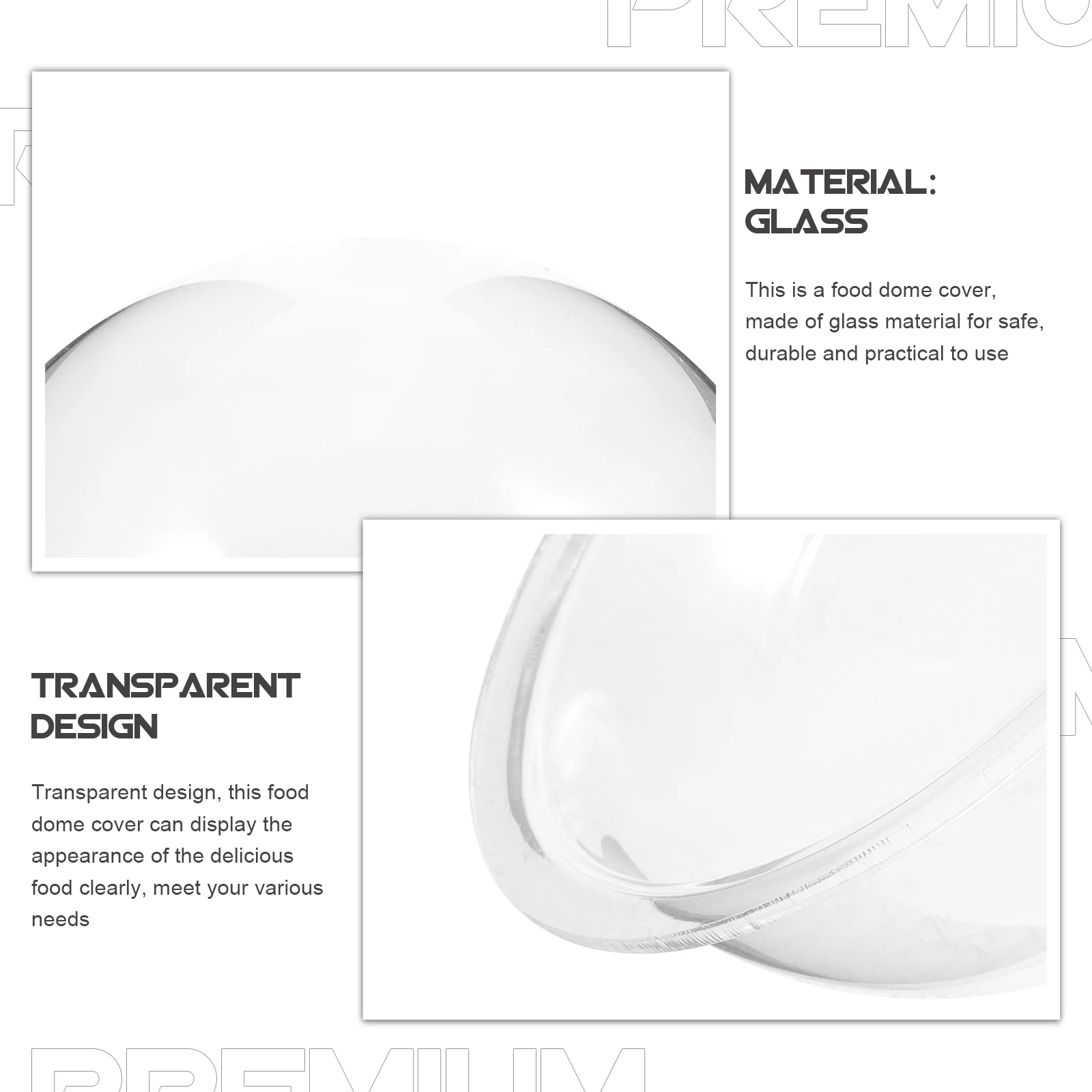 

Smoke Infuser Smoking Transparent Glass Food Cover Kitchen Cake Display Dome Dust Protection Glass Dome Cover For Dessert