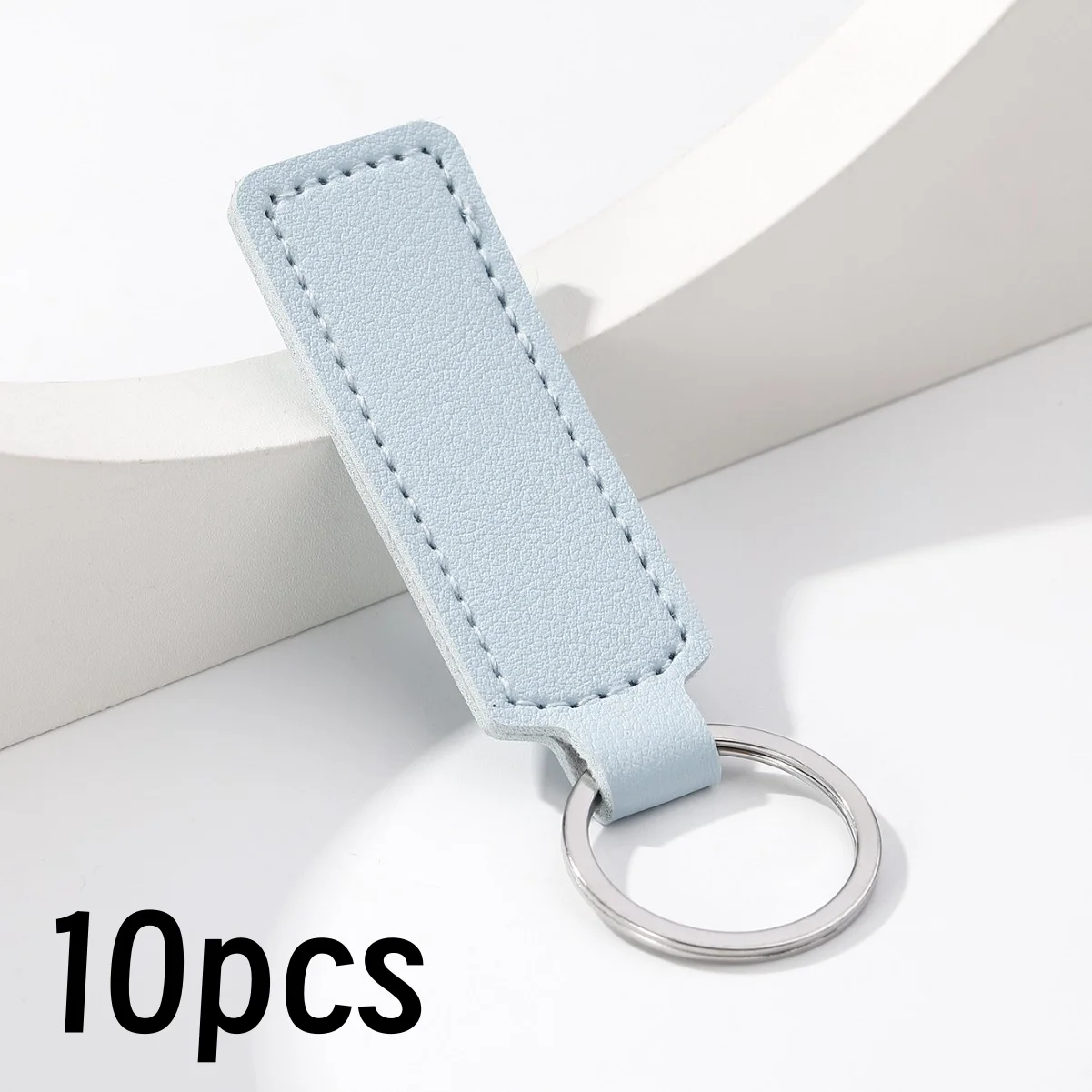 10Pcs Bright PU Leather Keychain Set