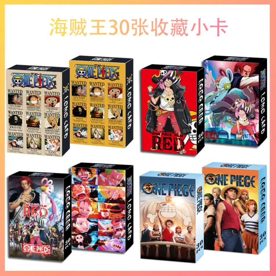 30Pcs Live One Piece Lomo cartoon Luffy Zorro Nami mini photo card boxed collection card fan souvenir decoration gift