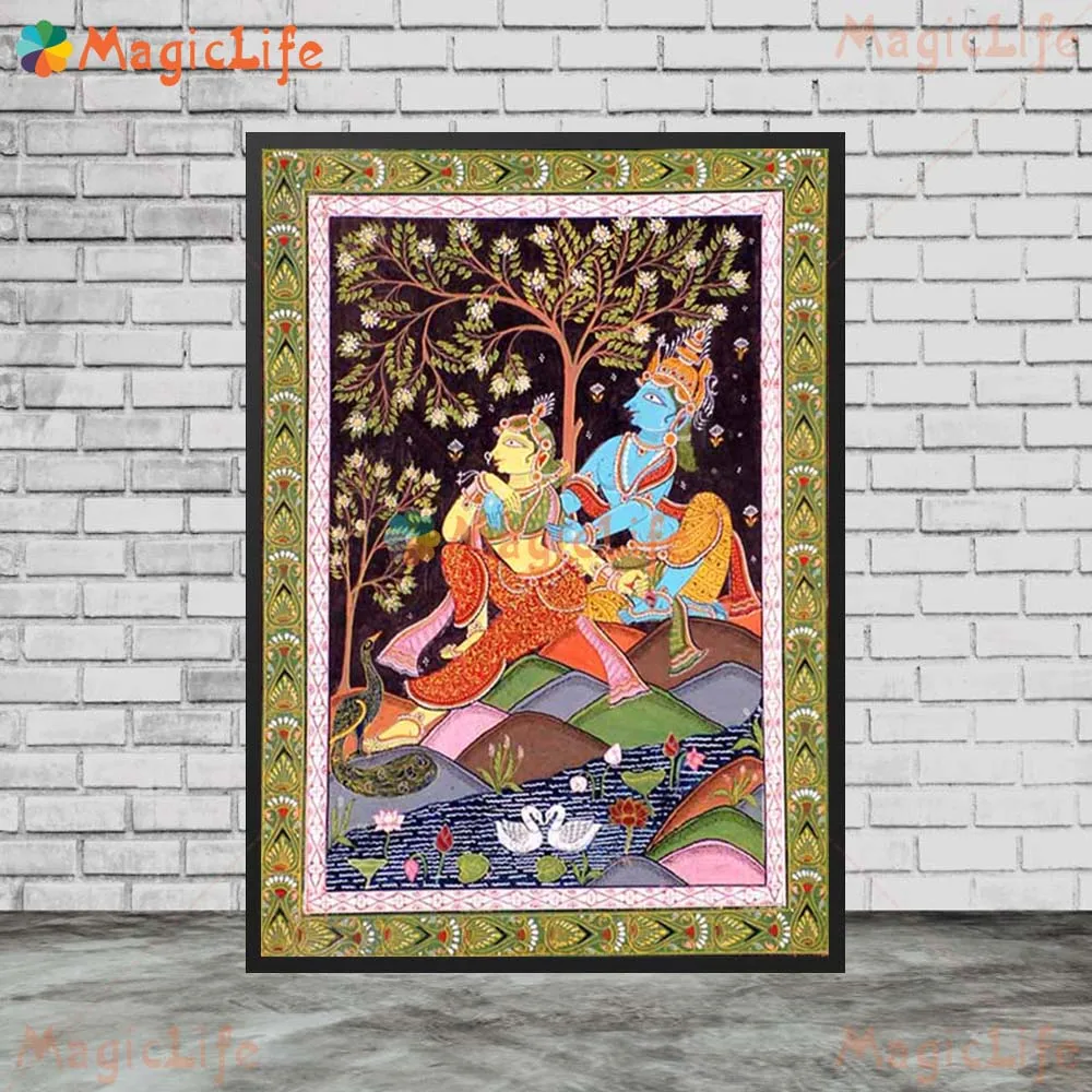 India Religion Radha Krishna Balarama Wall Pictures For Living Room Nordic Poster Wall Art Canvas Painting Home Decor Unframed