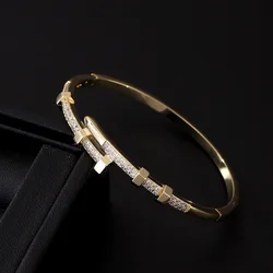 New Versatile Personalized Colorless Diamond Nail Bracelet with Advanced Sense Design INSPIRED Women's Bracelet Jewelry
