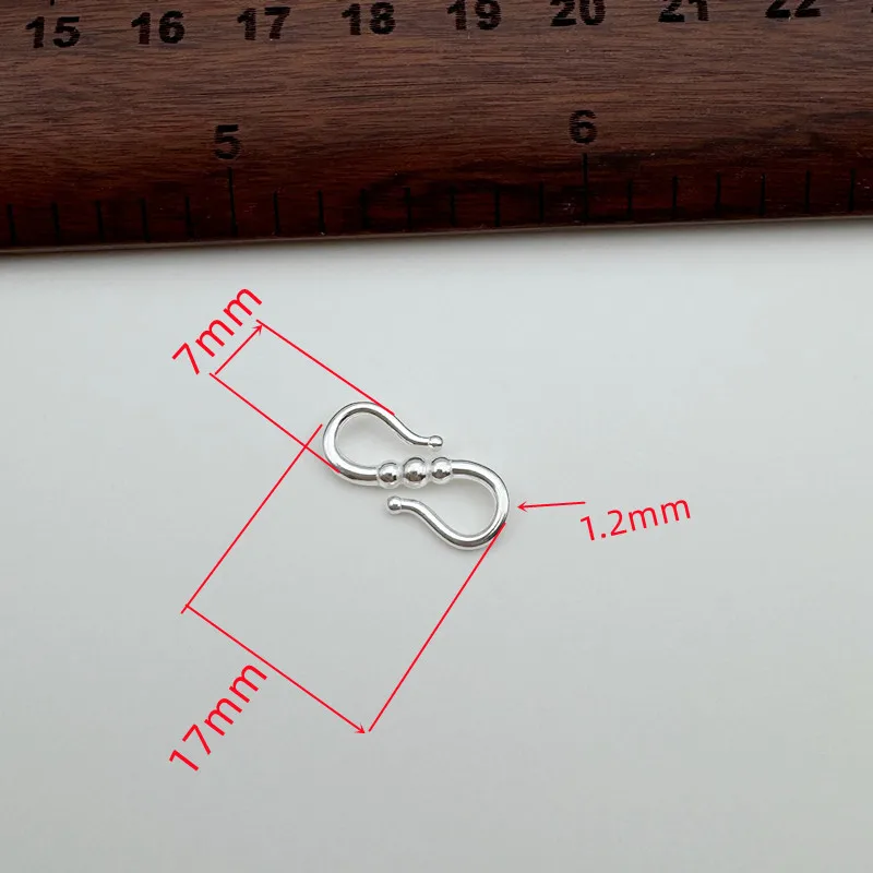 1PCS Solid 925 Sterling Silver 17mm Clasp DIY Jewelry Making Necklace Bracelet Connector Components Finding