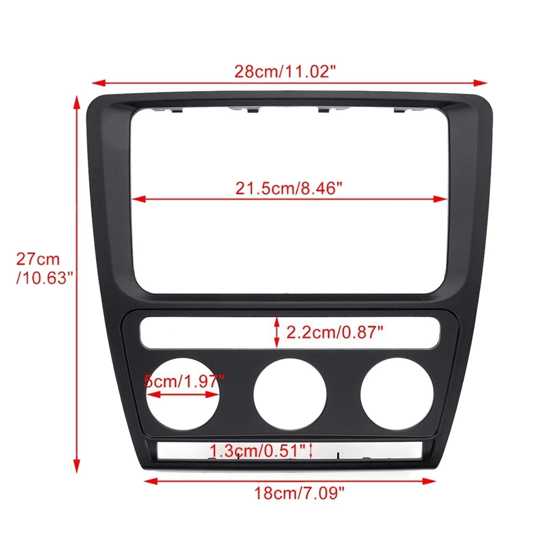 Panel de Radio para Skoda Octavia (Aircon automático) 2004-2010, Panel de salpicadero, placa Fascia, Marco, Radio, Dvd, Panel de Cd estéreo