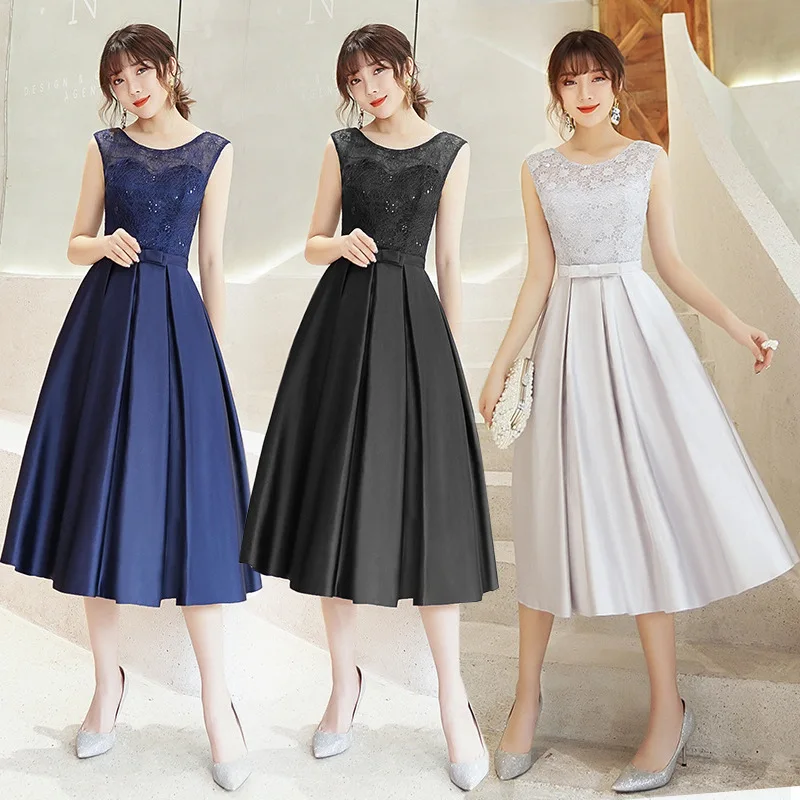 

Ele ey Midi Dr Sister up Host Dr Slimming Summer New Arrival 2024 Women's Faion Wedding Dr