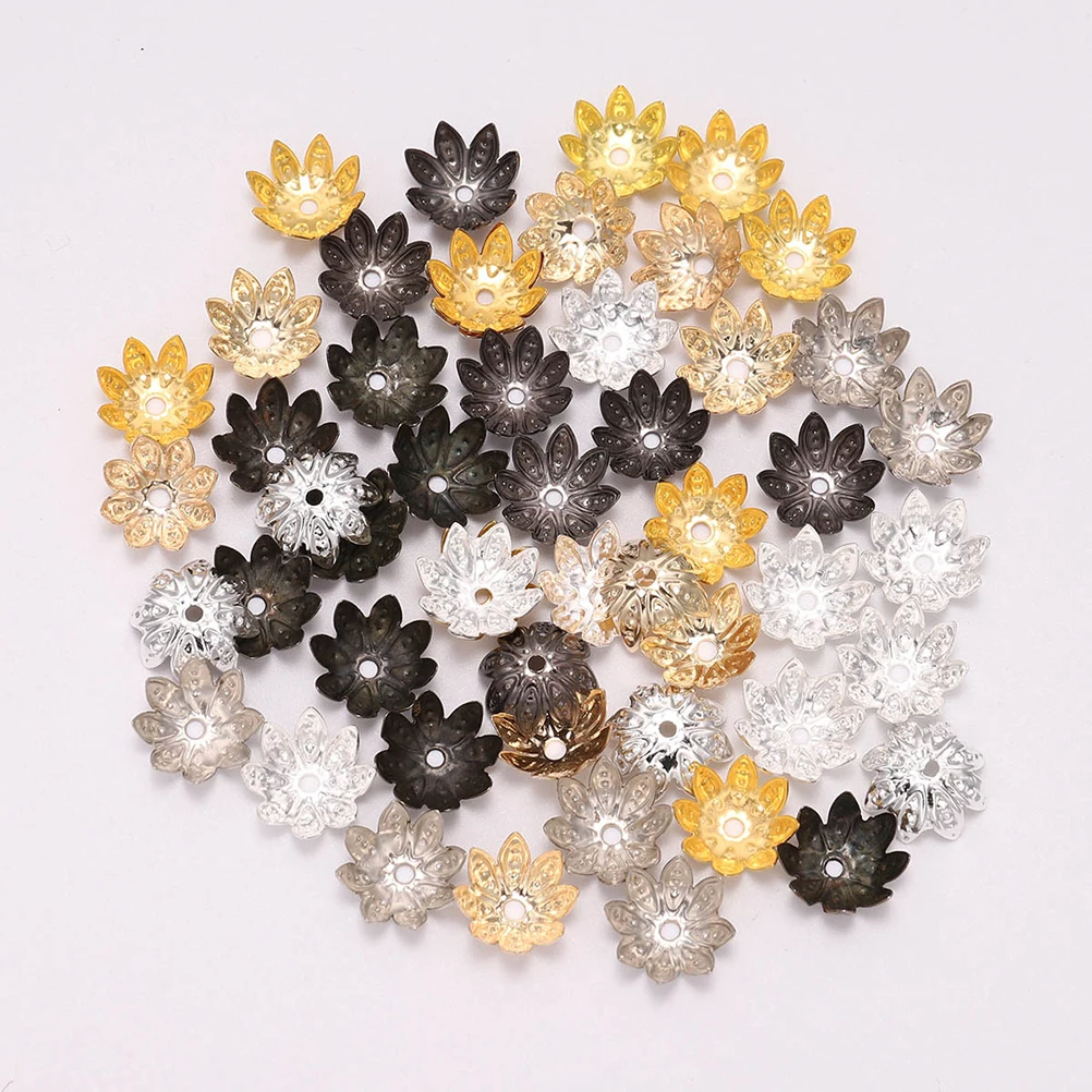 

500 PCS Retro Bead Hat Pendant Jewelry Petal Caps Spacer Craft Flower Accessories Making The Flowers
