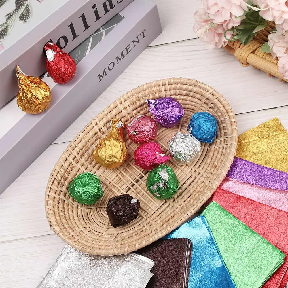 Sewing Metal Embossing Gilded Tin Food Wedding Party Supplies Baking Wrapping Paper Candy Chocolate Aluminum Foil Package Paper