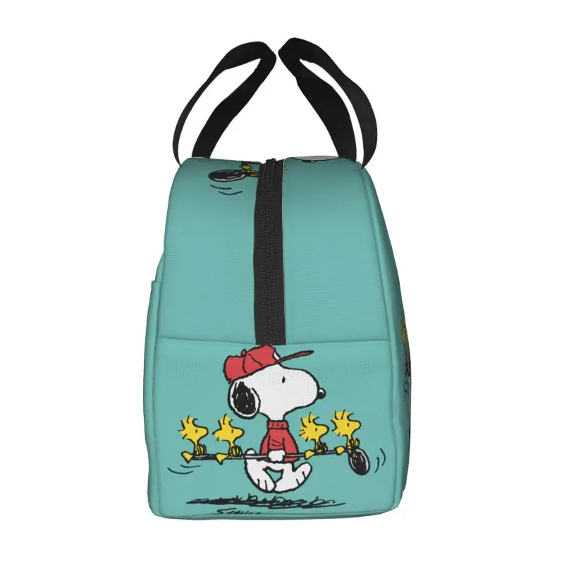 Custom Cute Cartoon Snoopy Lunch Bag Cooler Warm Insulated Lunch Container Box for Student School Work Picnic Food Tote Bags