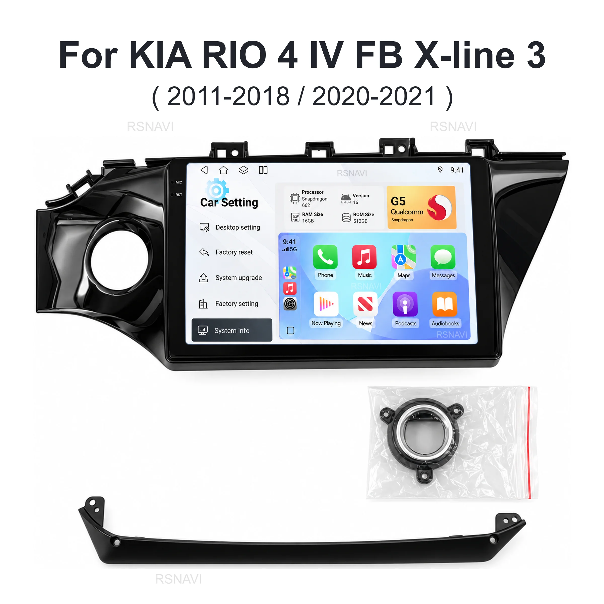 Android 16 Qualcomm Car Radio Multimedia Player For KIA RIO 4 IV FB X-line 3 2017 2018 2020-2021 2011- 2016 Carplay Car Stereo