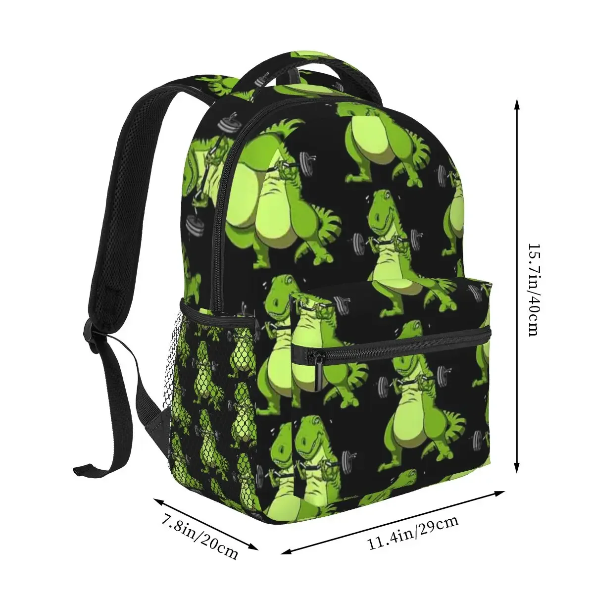 T-Rex Dinosaur Fitness Backpacks Boys Girls Bookbag Students School Bags Cartoon Travel Rucksack Shoulder Bag Large Capacity