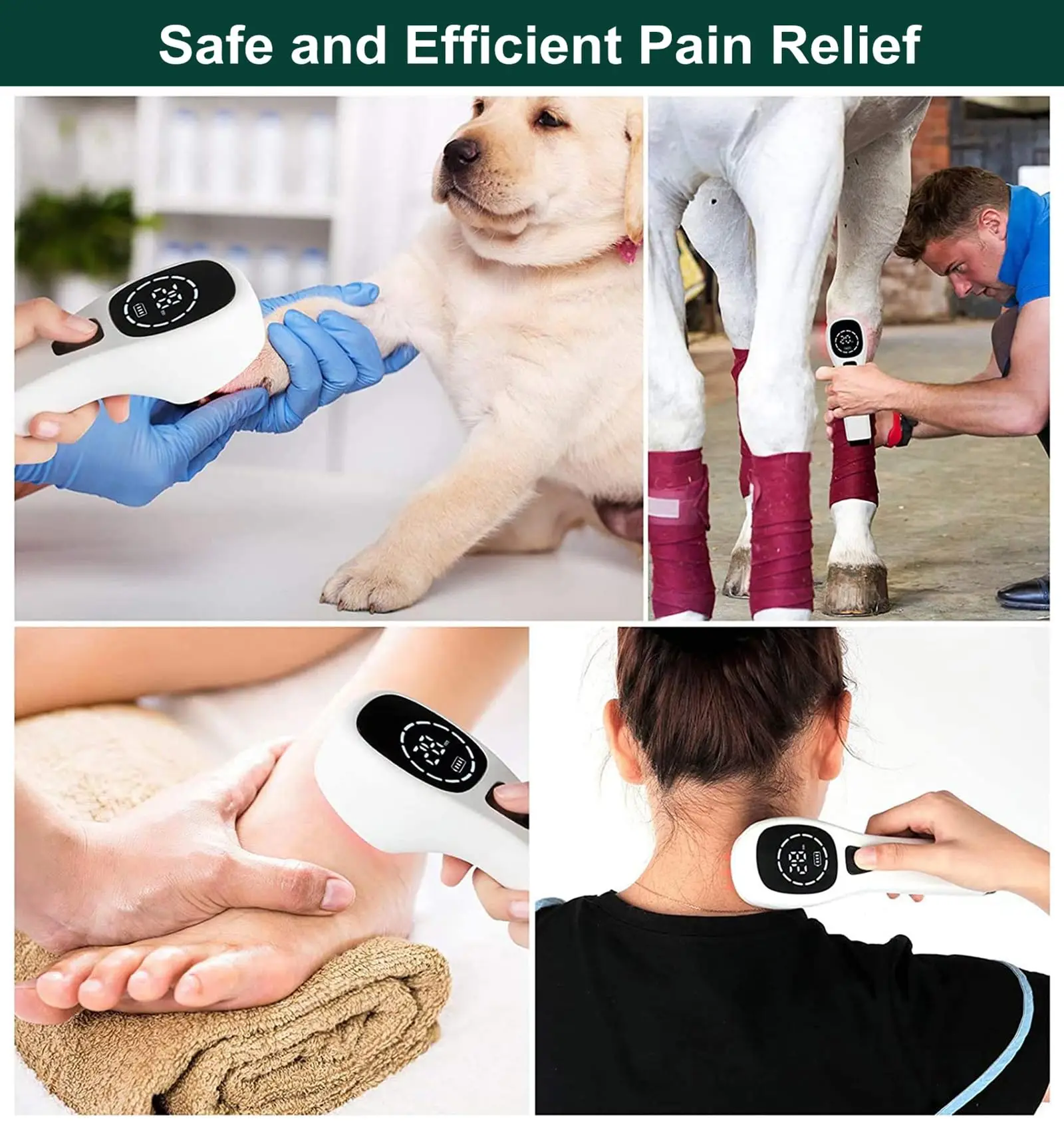 Portable Red Light Therapy for Horses Cold Laser Therapy Device for Pets Therapy Vet Device for Pain Relief Skin & Wound Care