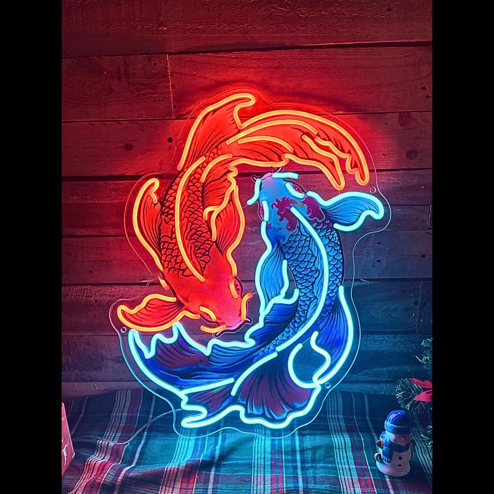 

Koi Fish Neon Sign UV Printed Japan Fish Pop Art Neon Sign Koi Lover Gifts Custom Koi Fish Wall Art Decors Home Room Wall Decors