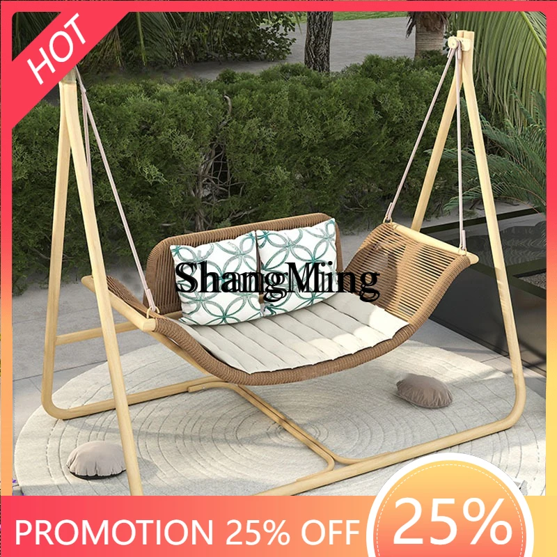 

SM новый открытый сад двор досуг двойные качели водонепроницаемый солнцезащитный крем веревка тканый подвесной стул комбинация