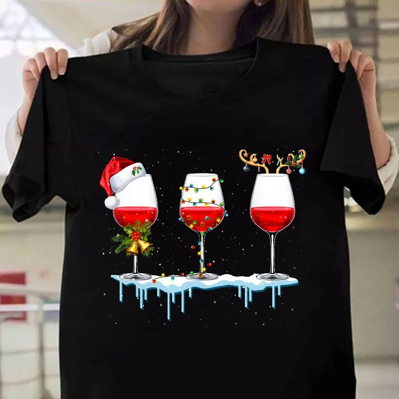 

Funny Christmas Pattern T-shirt Women Men Casual Short Sleeve T Shirt Cute Christmas Graphic Print T-shirts