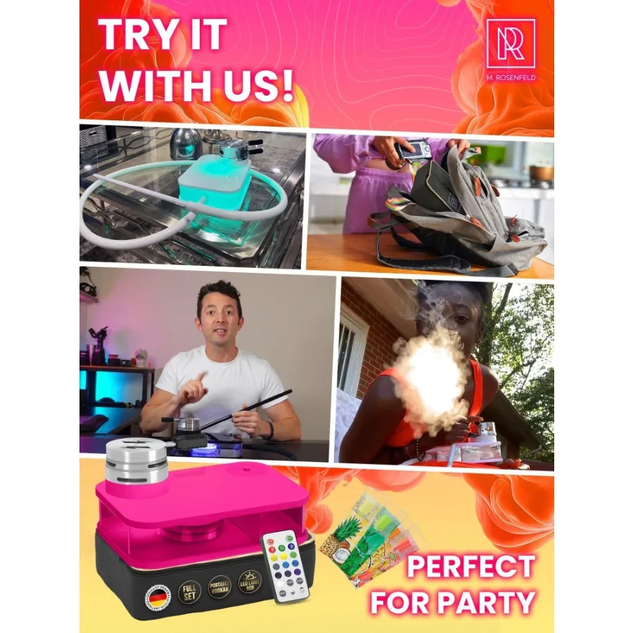 

Pink Hookah Set Premium Portable Hookah Set With Everything And Bag