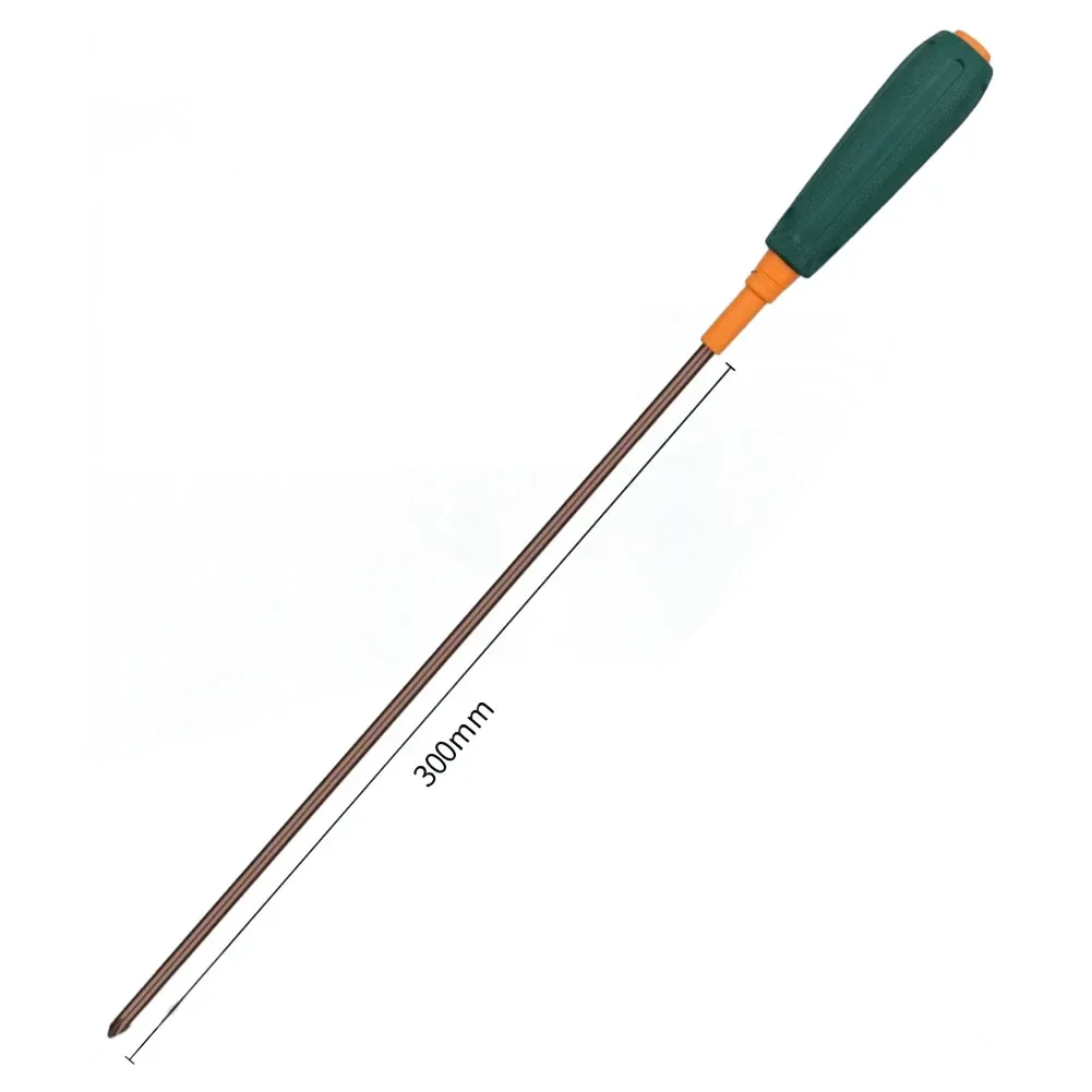 Imagem -06 - Long Magnetic Slotted Cruz Chave de Fenda com Cabo de Borracha Reparando Ferramenta de Mão 300 mm 1pc
