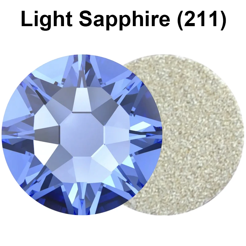 Light Sapphire Austria Xirius Flat Back No Hot-fix Crystal Article 2088 Glass Rhinestone Strass Bead Stone for Garment Nails