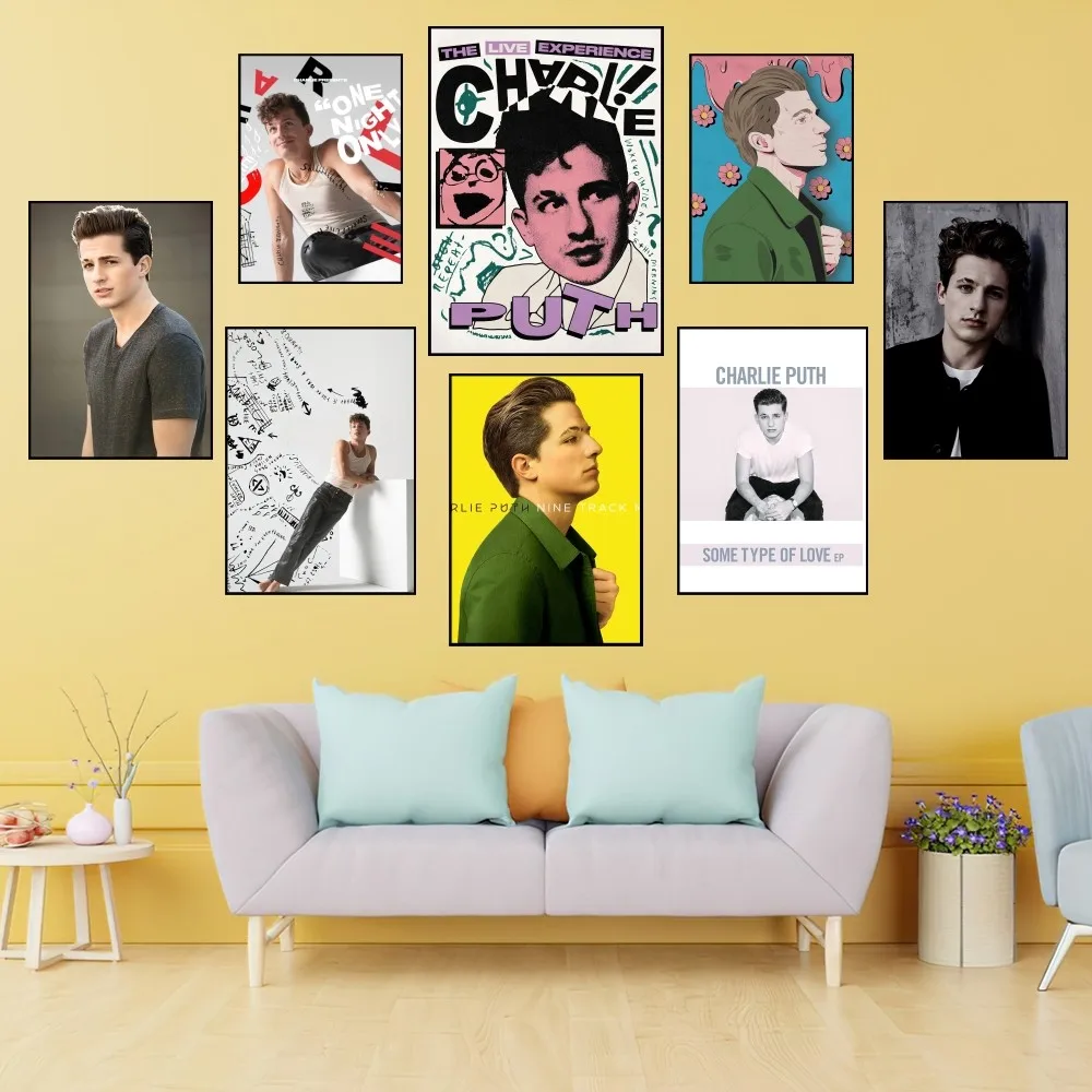 C-Charlie Puth Music Star Poster Prints Wall Painting Bedroom Living Room Decoration Office Small