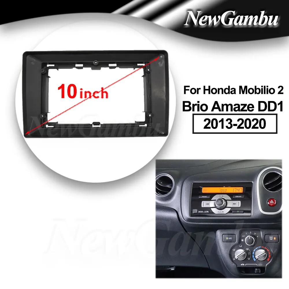

10 дюймов для Honda Mobilio 2 Brio Amaze DD1 2013-2020 рамка аудио адаптер комплекты отделки приборной панели Facia панель радио плеер экран 2 Din