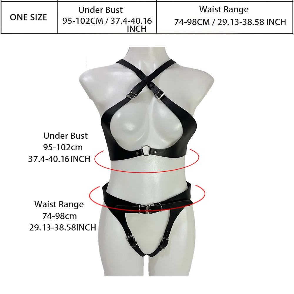 Sexy Body Harness Bondage Harness Leather Lingerie Thigh Garter Fetish Wear Women Goth Suspenders Straps Leg Garter Belt