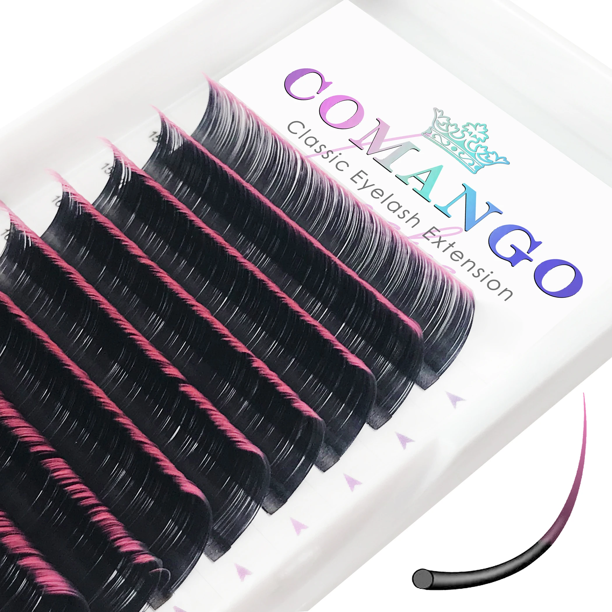 Extensiones de pestañas de colores C D, rizo rosa, volumen Individual, 8-15 mezcla de longitud, extensiones de pestañas de Color para salón