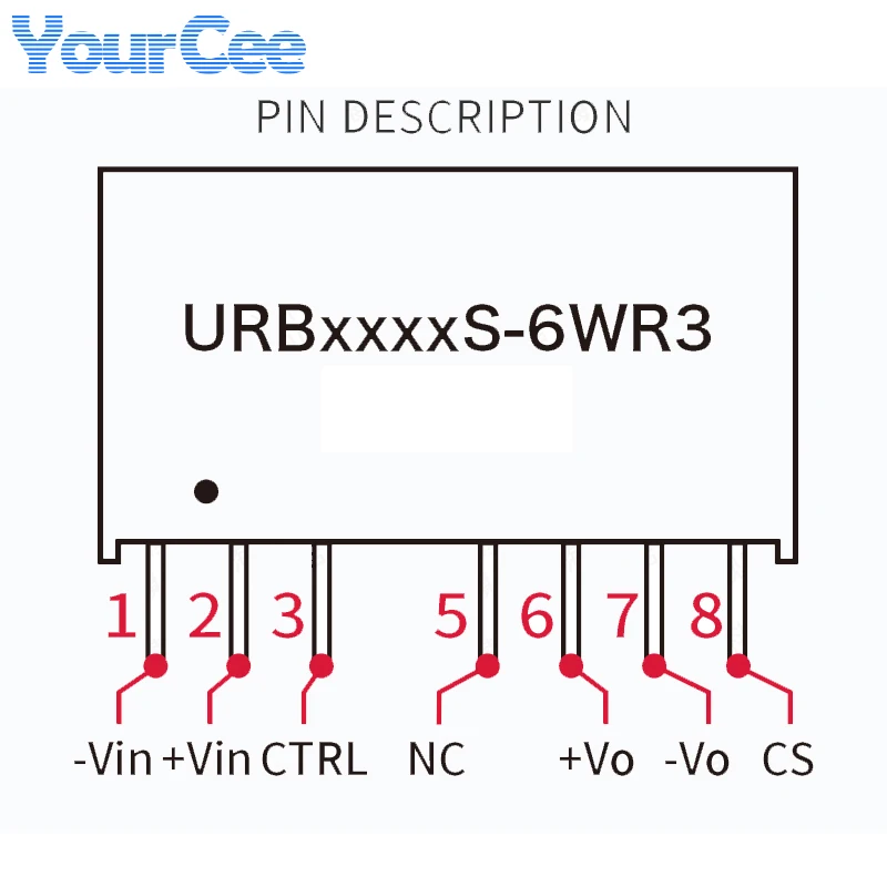DC-DC Power Isolated Module 3W 6W 24V(9-36V) to 3.3/5/12/15/24V Voltage Stabilization URB2403S URB2405S URB2409S URB2412S URB241