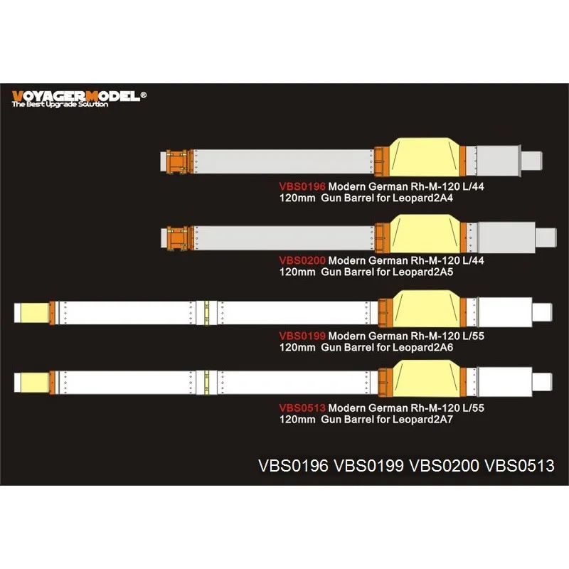 Voyager Model VBS0517 Modern German Rh-M-120 L/44 120mm Gun Barrel w/machine gun(Leopard2A4 Revolution 1)（GP）