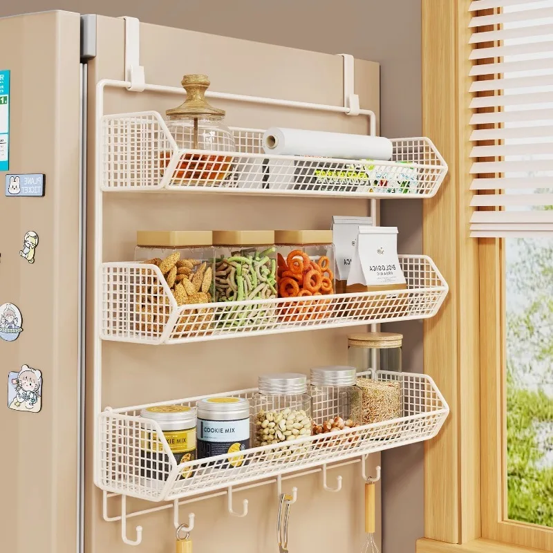 Bohrfreier Kühlschrank-Seitenorganizer Mehrstöckiges Multifunktionales Küchen-Hängeorganizer