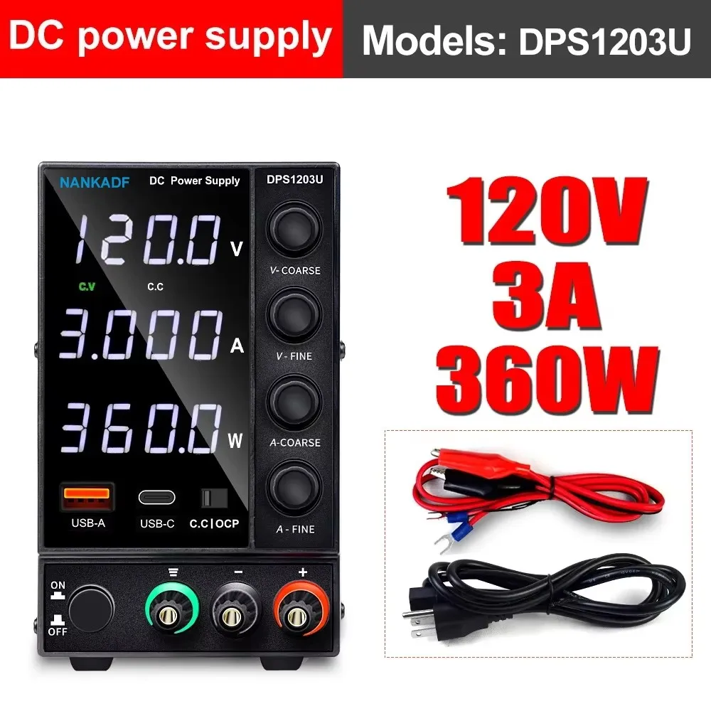 NANKADF Instelbare DC-voeding 30V 5A 10A 60V 5A 120V 3A 160V 2A Schakelende laboratoriumvoeding Stabilisatie van spanning Reparatie