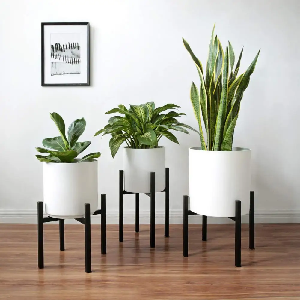 Plant Pot Stand Good Load Bearing Reusable Heavy Duty Outdoor Indoor Plant Flower Pot Stand Iron Bonsai Rack Balcony Supply