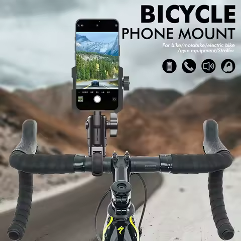 Bicycle Phone Holder Motorcycle Handlebar Mount - Anti-Slip Clip Stand Adjustable 360&deg; Rotation Phone Bracket for Cycling