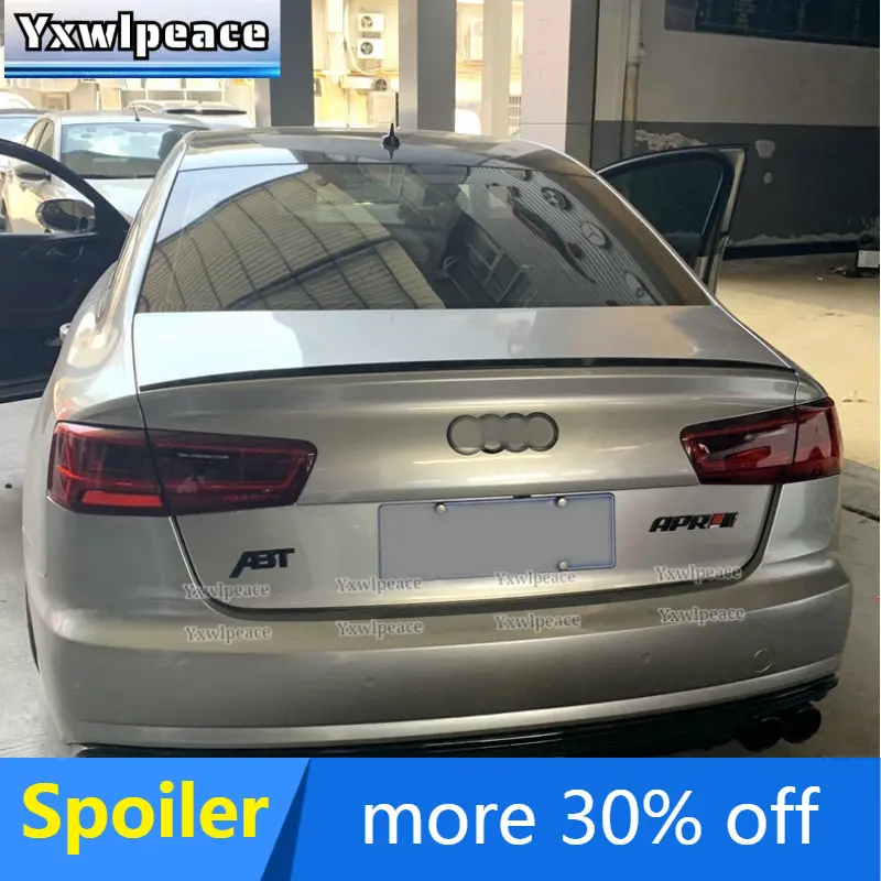 

For Audi A6 C7 2012 2013 2014 2015 2016 17 2018 Spoiler High Quality ABS Plastic Unpainted Color Rear Trunk Lip Wing Car Styling