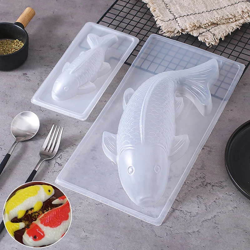 Fish Mold 3D Koi Fish Shape Plastic Cake Chocolate Jelly Mould DIY Soap Handmade Sugarcraft Mold Baking Molds