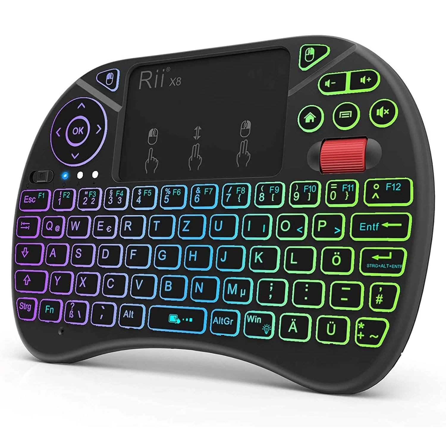 Minitoetsenbord Rii X8 2,4GHz Draadloos toetsenbord met touchpad Backlit voor pc/Android TV box/IPad